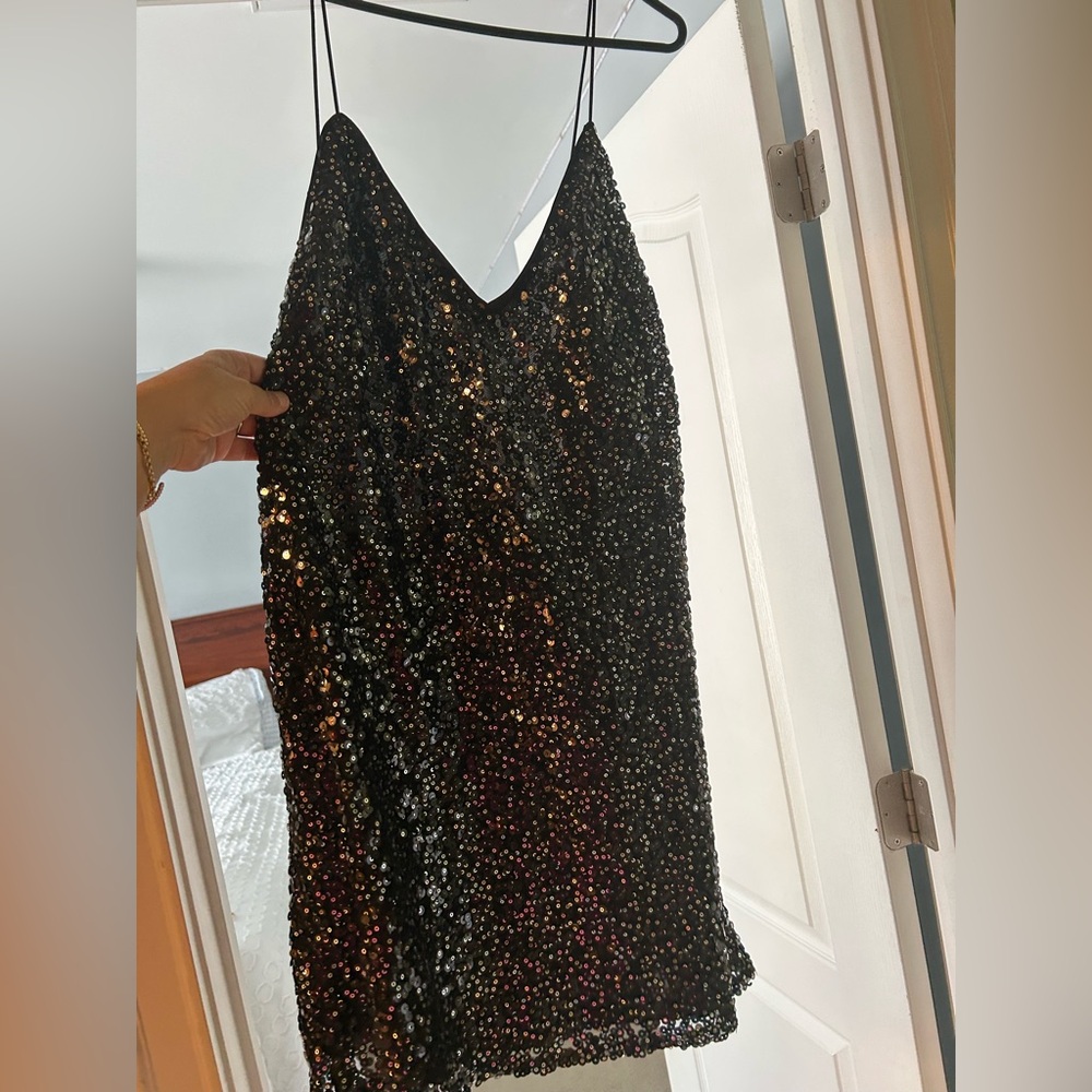 Lulu's Black Sequin Dress